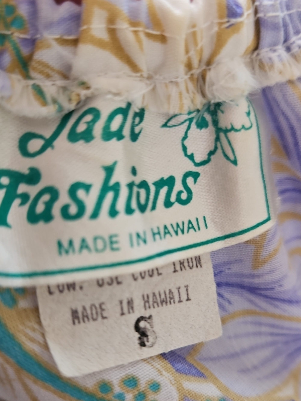 VINTAGE floral Lavender Ruffle Hibiscus FLORAL Maxi Dress - Picture 6 of 7